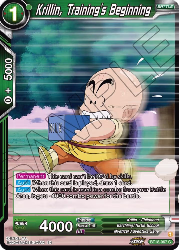 Krillin, Training's Beginning (BT18-067), Dawn of the Z-Legends — DB Super card price