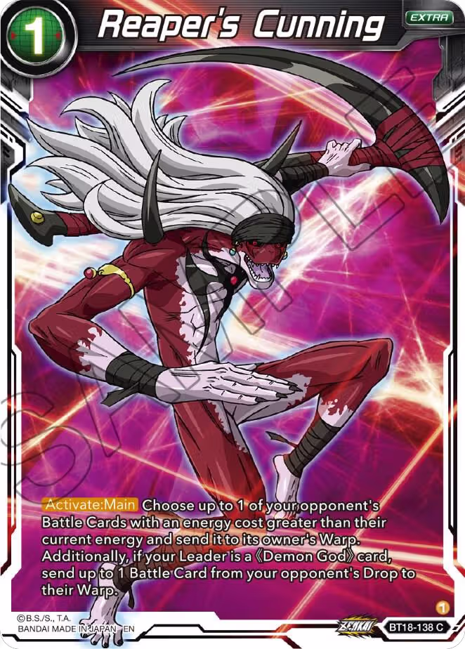 Reaper's Cunning (BT18-138), Dawn of the Z-Legends — DB Super card price