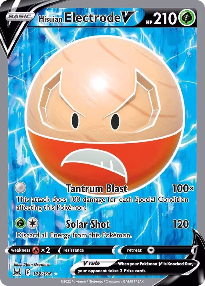 Hisuian Electrode V (Full Art) (172/196), Lost Origin — Pokémon card price