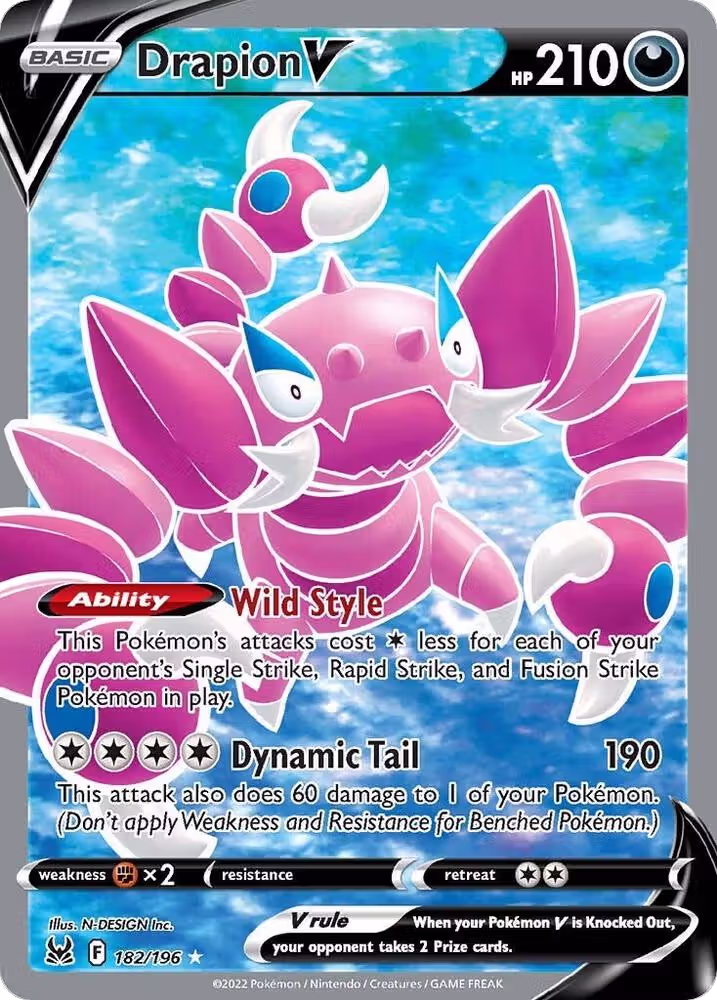 Drapion V (Full Art) (182/196), Lost Origin — Pokémon card price