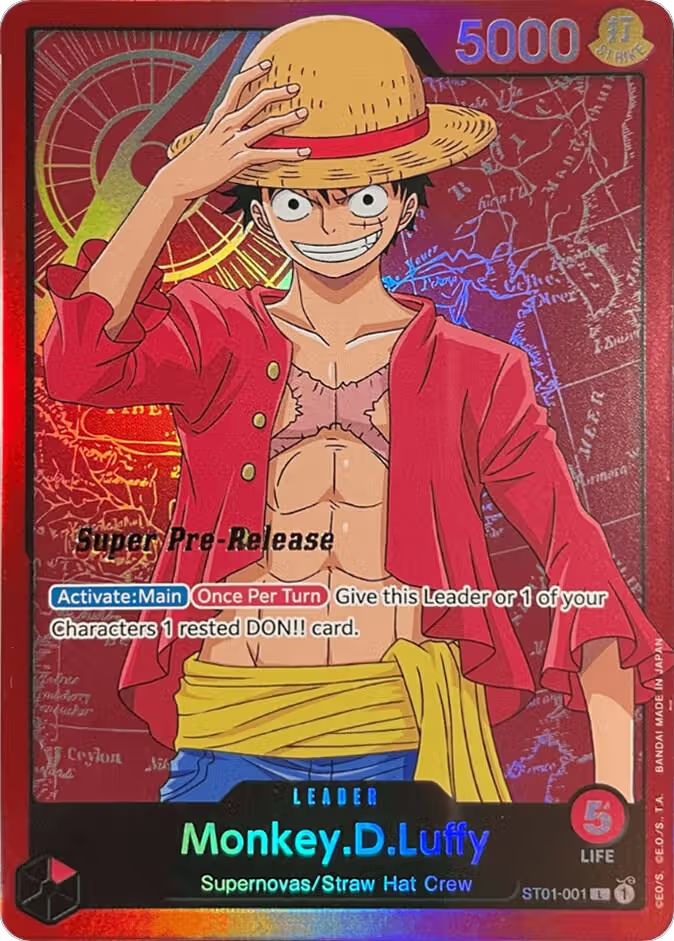 Monkey.D.Luffy (001) (ST01-001), Super Pre-Release Starter Deck 1: Straw Hat Crew — One Piece card price