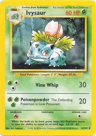Ivysaur (030/102), Base Set — Pokémon card price