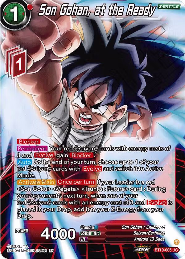Son Gohan, at the Ready (BT19-005), Fighter's Ambition — DB Super card price