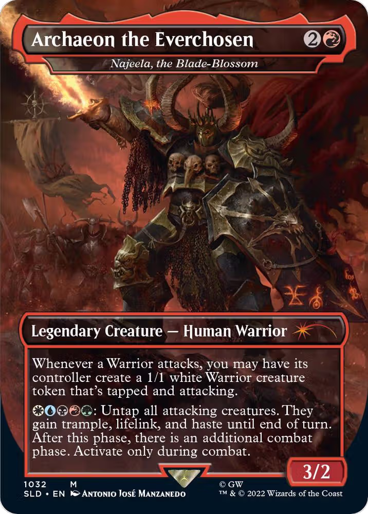 Archaeon the Everchosen - Najeela, the Blade-Blossom (Borderless) (1032), Secret Lair Drop Series — Magic card price