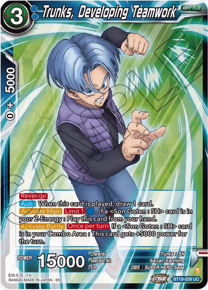 Trunks, Developing Teamwork (BT19-059), Fighter's Ambition — DB Super card price