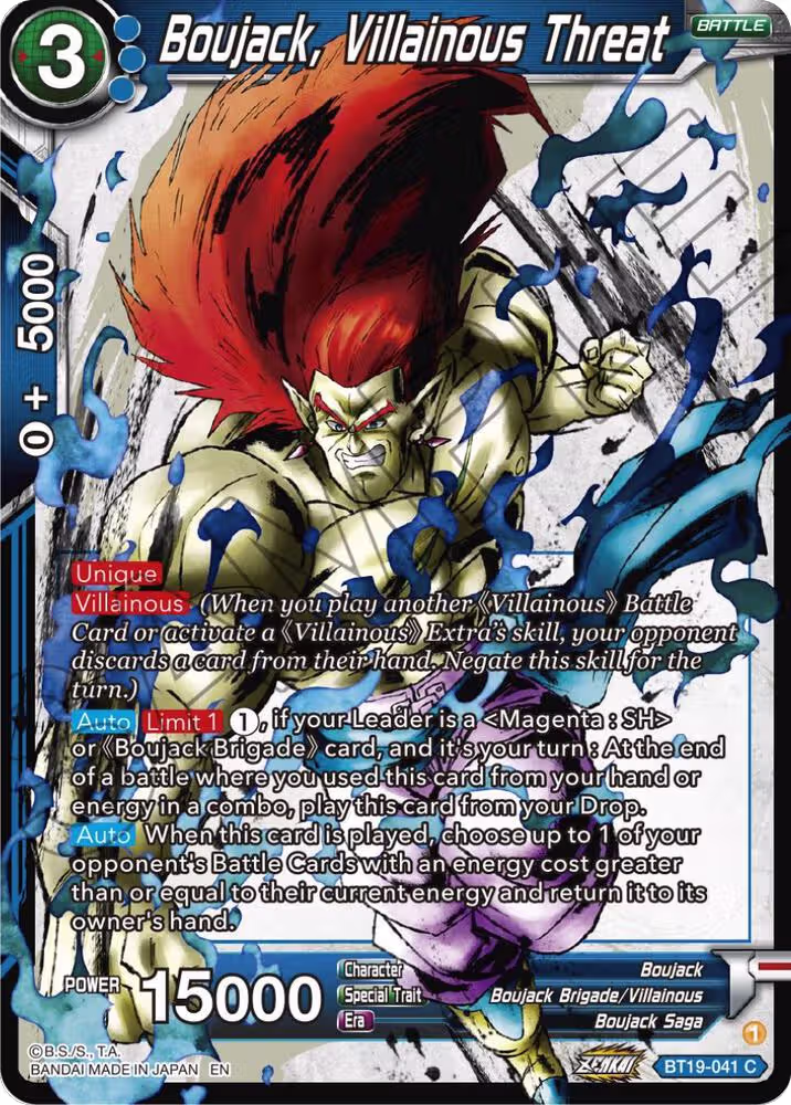 Boujack, Villainous threat (BT19-041), Fighter's Ambition — DB Super card price