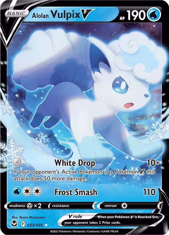 Alolan Vulpix V (033/195), Silver Tempest — Pokémon card price