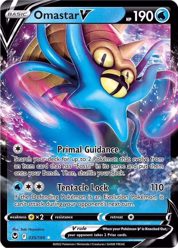 Omastar V (035/195), Silver Tempest — Pokémon card price