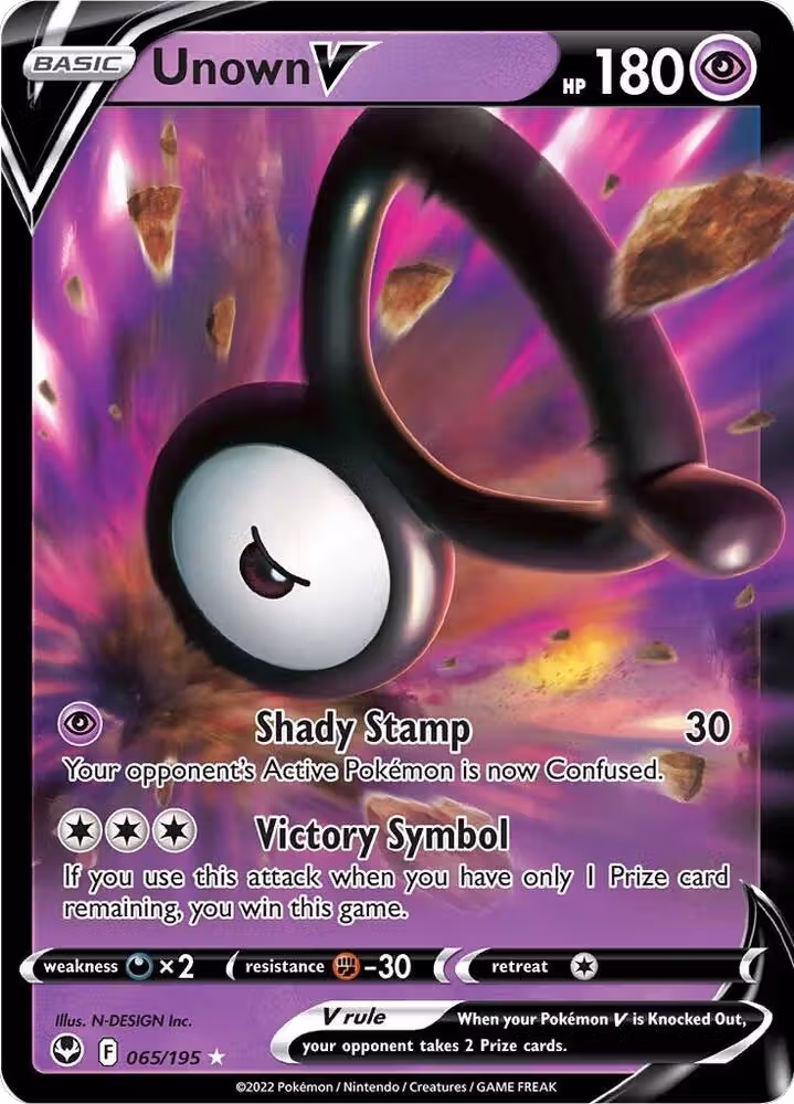 Unown V (065/195), Silver Tempest — Pokémon card price