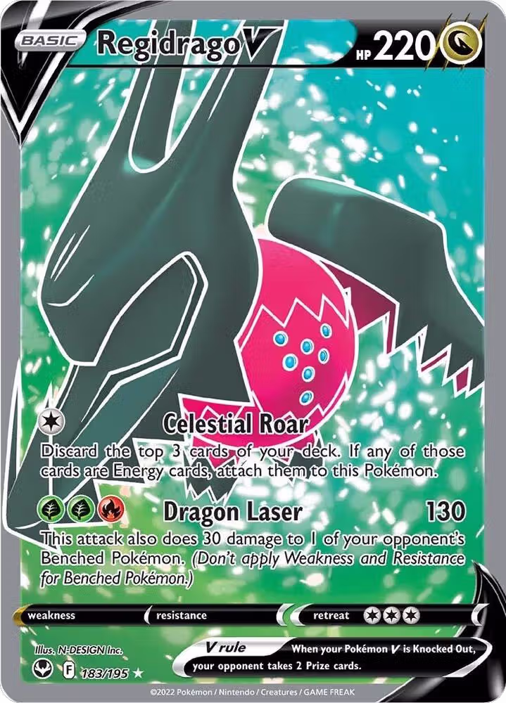 Regidrago V (Full Art) (183/195), Silver Tempest — Pokémon card price