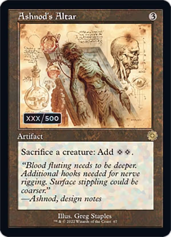Ashnod's Altar (Schematic) (Serial Numbered) (67), The Brothers' War: Retro Frame Artifacts — Magic card price