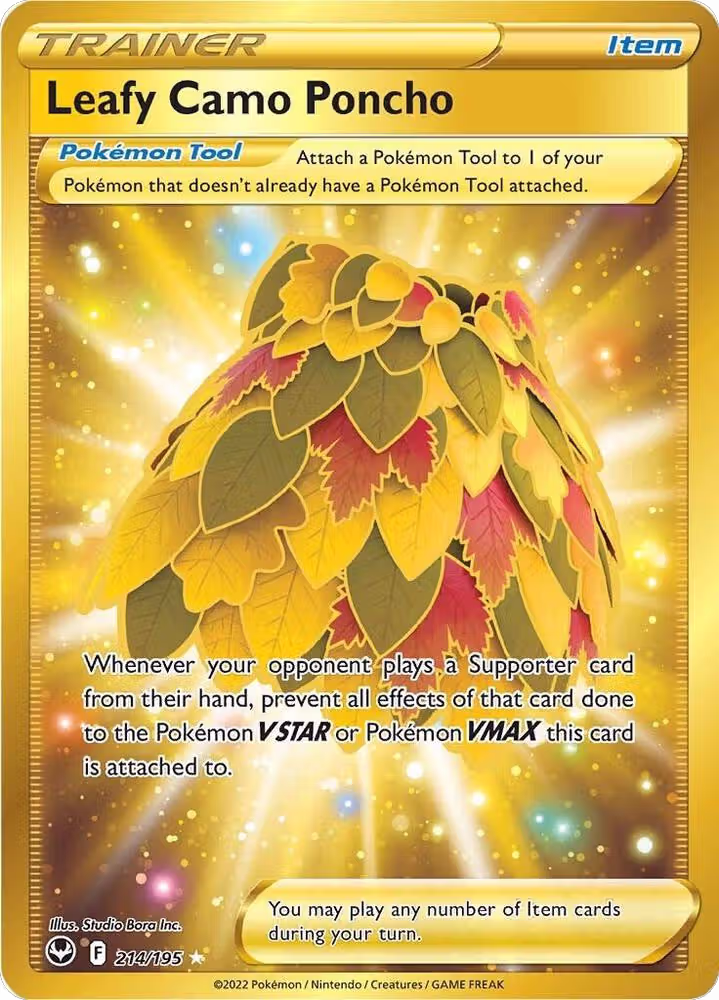 Leafy Camo Poncho (Secret) (214/195), Silver Tempest — Pokémon card price