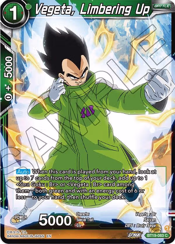 Vegeta, Limbering Up (BT19-083), Fighter's Ambition — DB Super card price