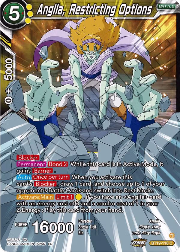 Angila, Restricting Options (BT19-116), Fighter's Ambition — DB Super card price