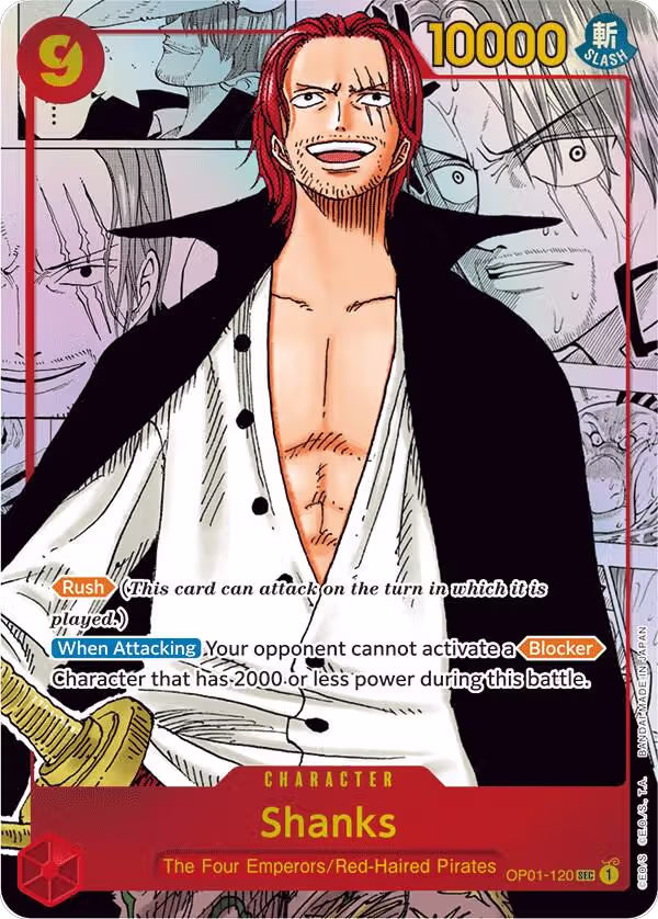 Shanks (Parallel) (Manga) (Alternate Art) (OP01-120), Romance Dawn — One Piece card price