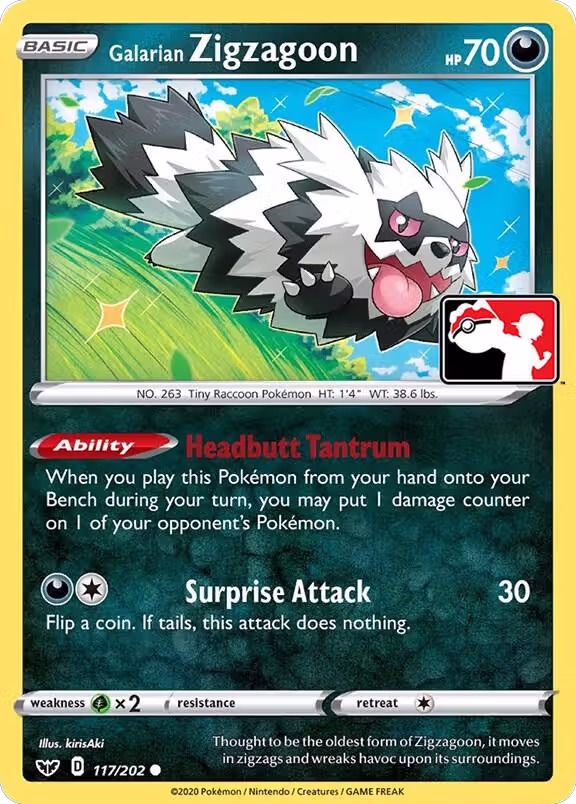 Galarian Zigzagoon - 117/202 (117/202), Prize Pack Series Cards — Pokémon card price