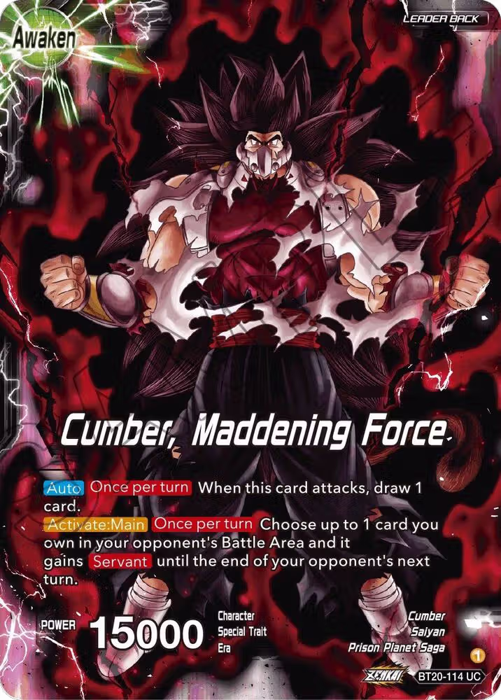 Evil Saiyan // Cumber, Maddening Force (BT20-114), Power Absorbed — DB Super card price