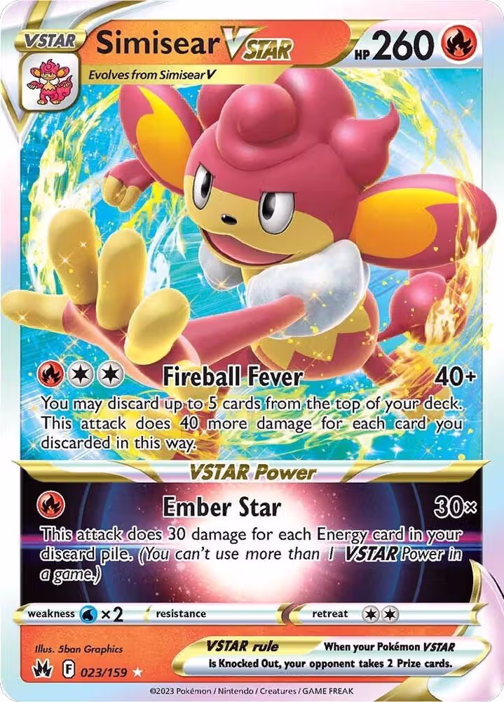 Simisear VSTAR (023/159), Crown Zenith — Pokémon card price