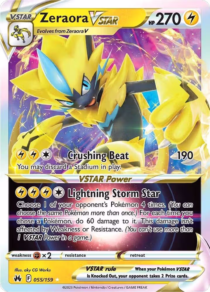 Zeraora VSTAR (055/159), Crown Zenith — Pokémon card price