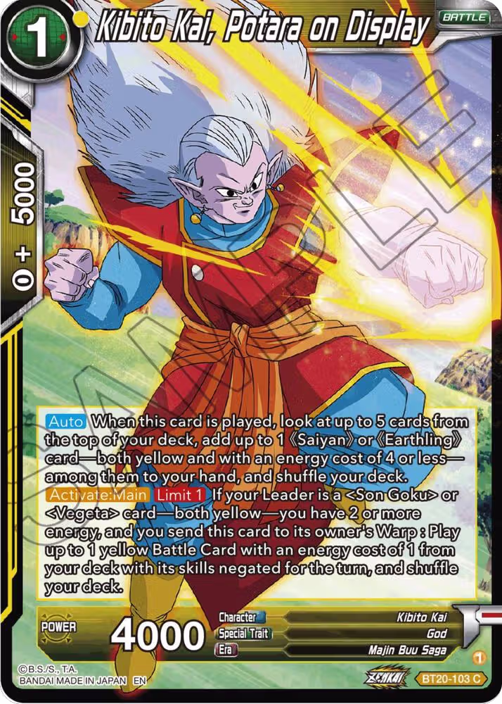 Kibito Kai, Potara on Display (BT20-103), Power Absorbed — DB Super card price