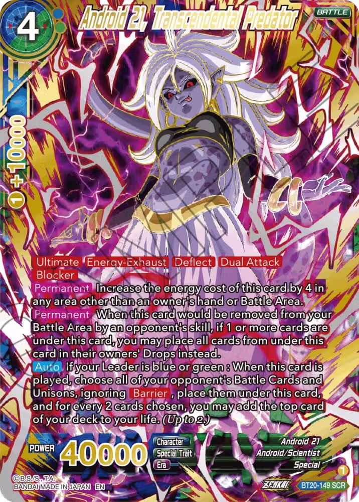 Android 21, Transcendental Predator (Alternate Art) (BT20-149), Power Absorbed — DB Super card price
