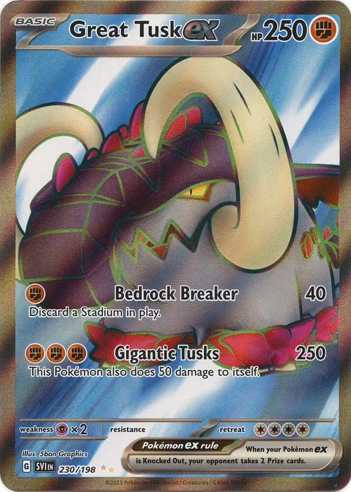 Great Tusk ex - 230/198 (230/198), Scarlet & Violet Base Set — Pokémon card price