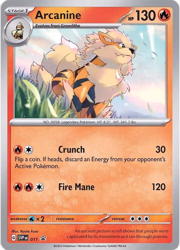 Arcanine - 011 (011), Scarlet & Violet Promo Cards — Pokémon card price