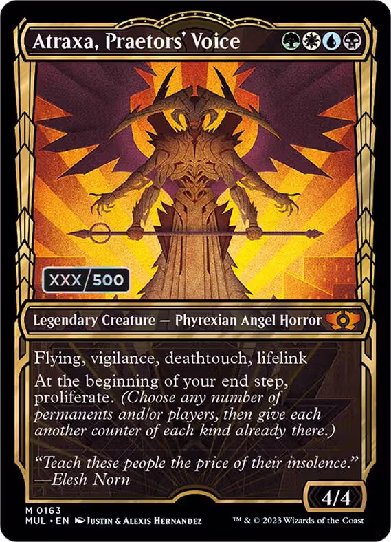 Atraxa, Praetors' Voice (Serial Numbered) (163), March of the Machine: Multiverse Legends — Magic card price