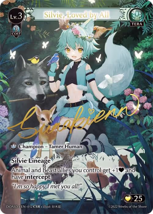 Silvie, Loved by All (CSR) (012), Dawn of Ashes Starter Decks — Grand Archive card price