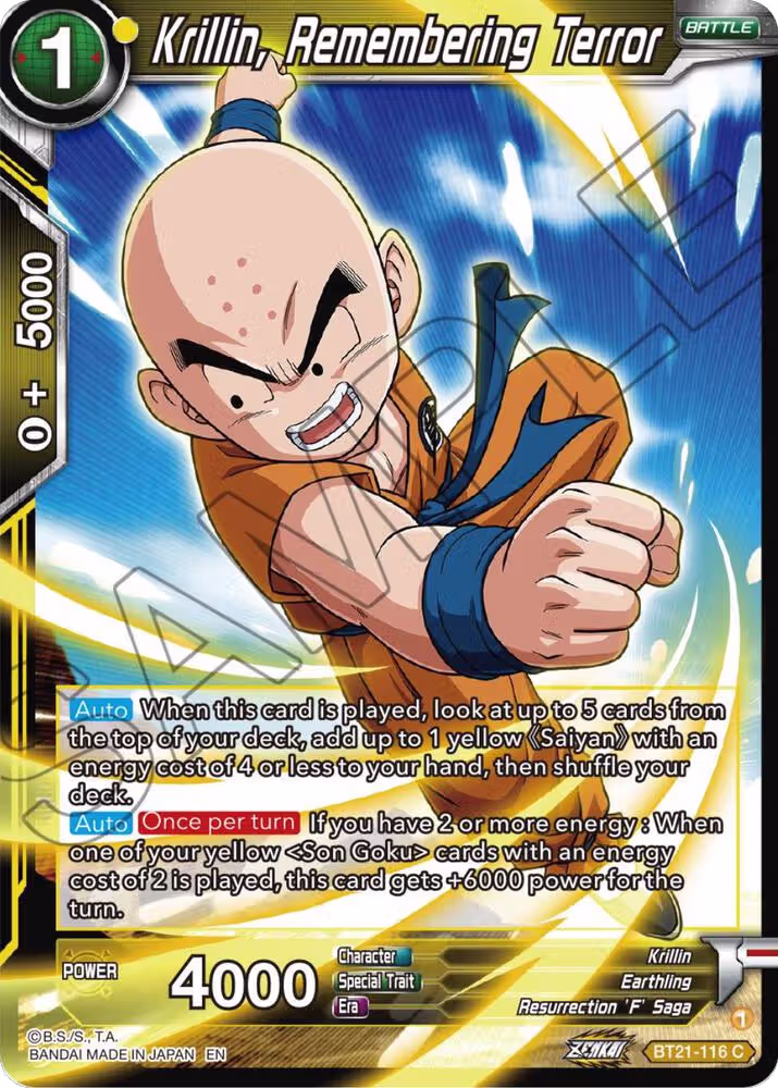 Krillin, Remembering Terror (BT21-116), Wild Resurgence — DB Super card price