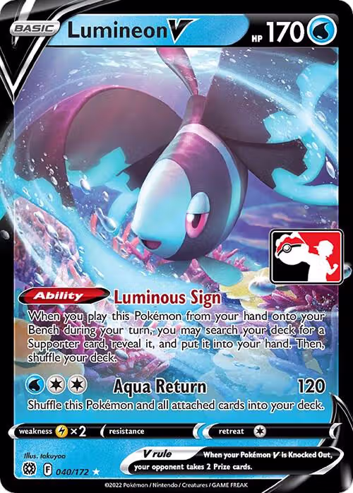 Lumineon V - 040/172 (040/172), Prize Pack Series Cards — Pokémon card price