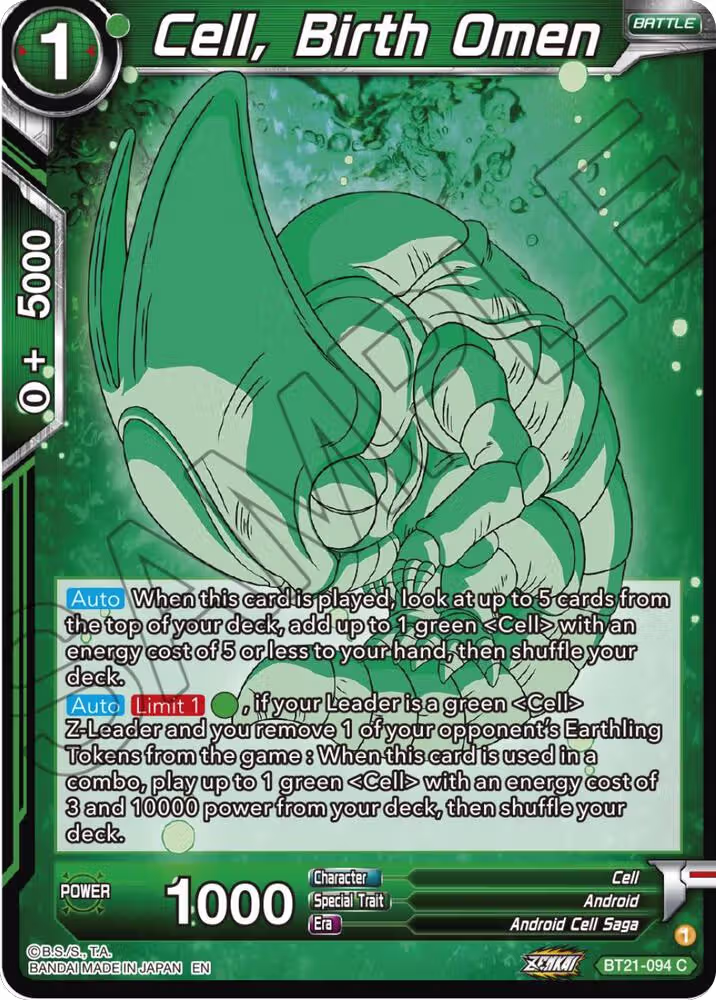 Cell, Birth Omen (BT21-094), Wild Resurgence — DB Super card price