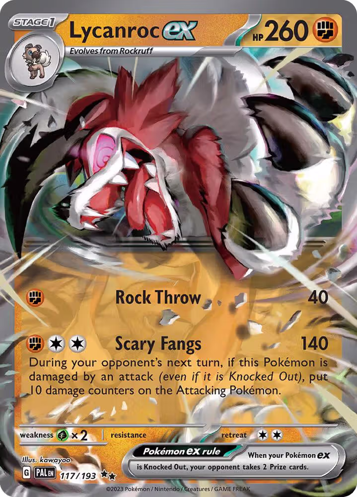 Lycanroc ex (117/193), Paldea Evolved — Pokémon card price