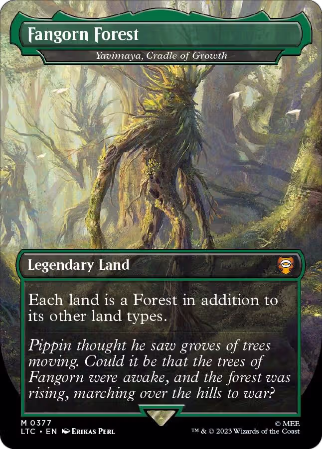 Fangorn Forest - Yavimaya, Cradle of Growth (Borderless) (377), Commander: The Lord of the Rings: Tales of Middle-earth — Magic card price