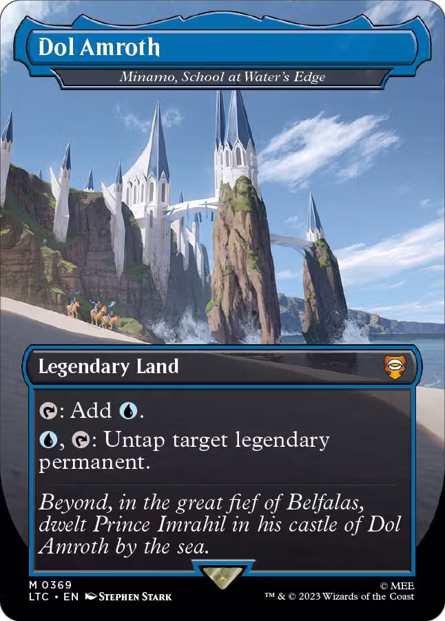 Dol Amroth - Minamo, School at Water's Edge (Borderless) (369), Commander: The Lord of the Rings: Tales of Middle-earth — Magic card price
