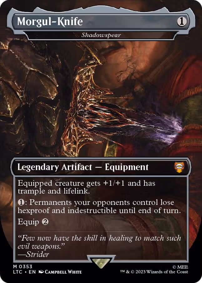 Morgul-Knife - Shadowspear (Borderless) (353), Commander: The Lord of the Rings: Tales of Middle-earth — Magic card price