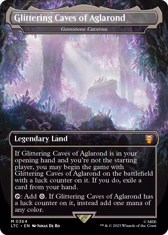 Glittering Caves of Aglarond - Gemstone Caverns (Borderless) (364), Commander: The Lord of the Rings: Tales of Middle-earth — Magic card price