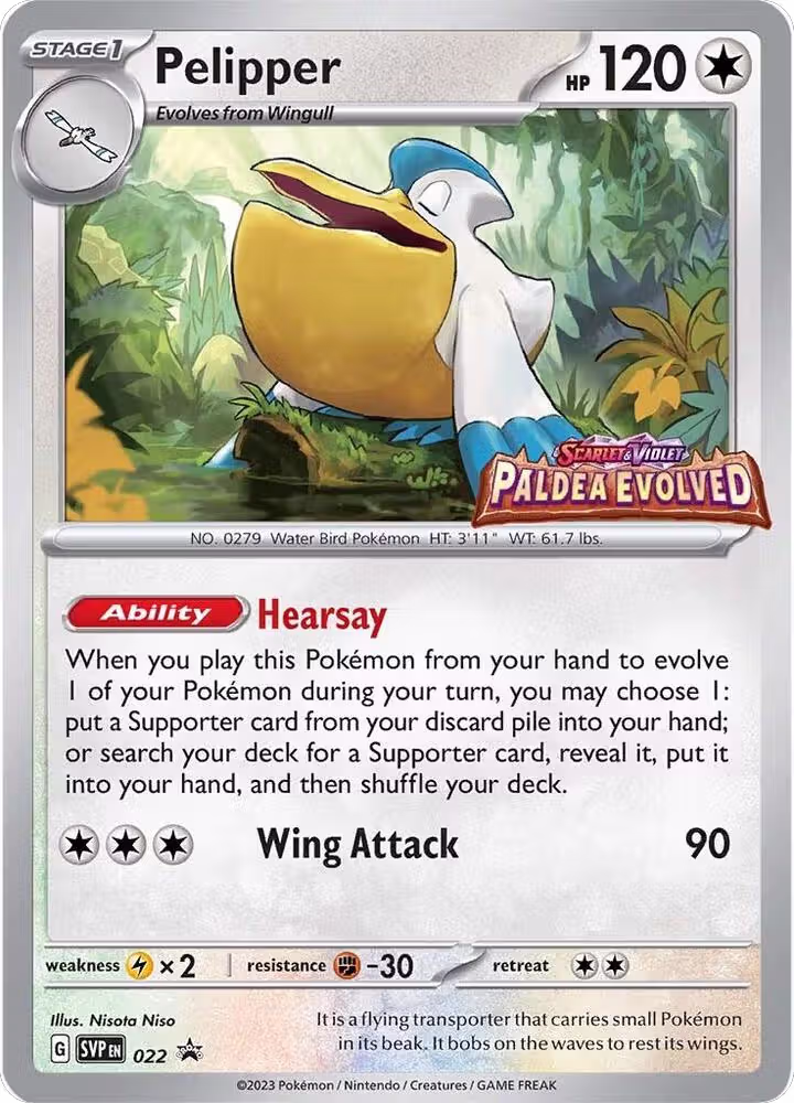 Pelipper - 022 (Prerelease) (022), Scarlet & Violet Promo Cards — Pokémon card price