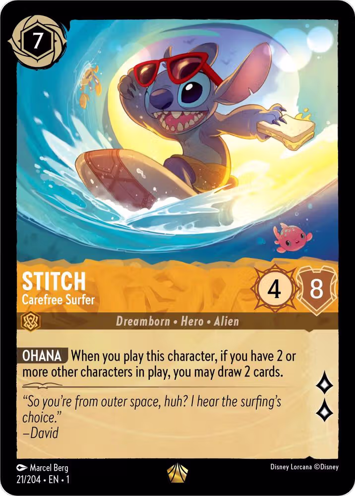 Stitch - Carefree Surfer (21/204), The First Chapter — Lorcana card price