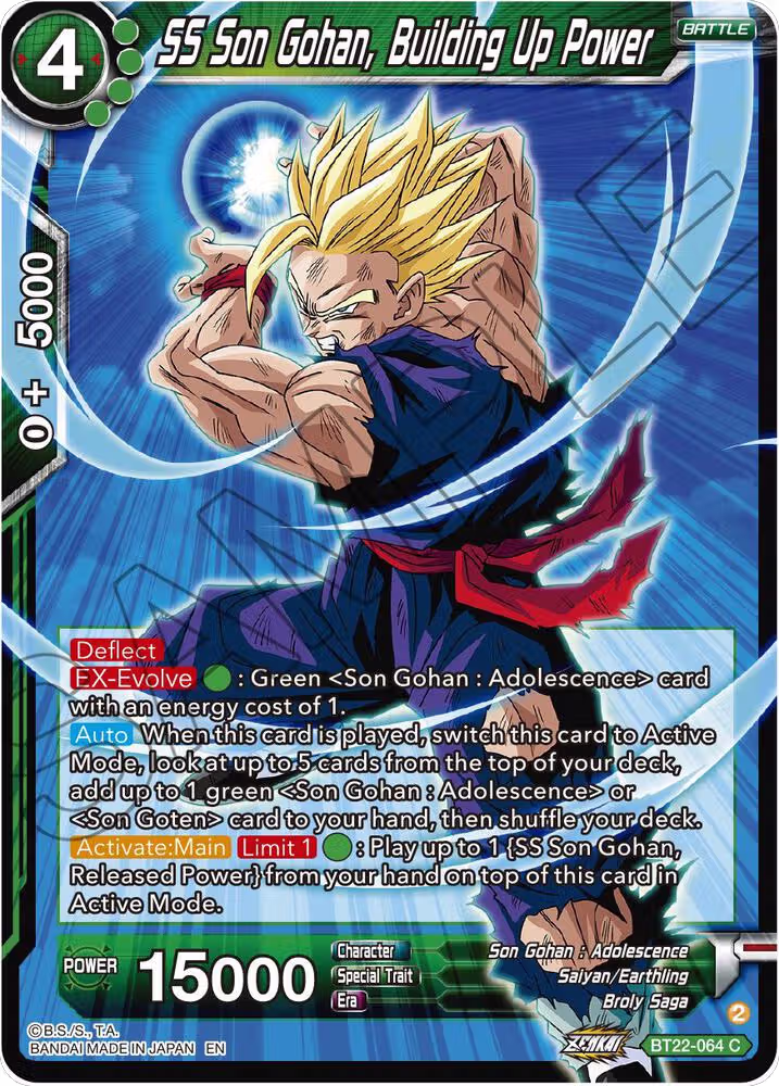 SS Son Gohan, Building Up Power (BT22-064), Critical Blow — DB Super card price