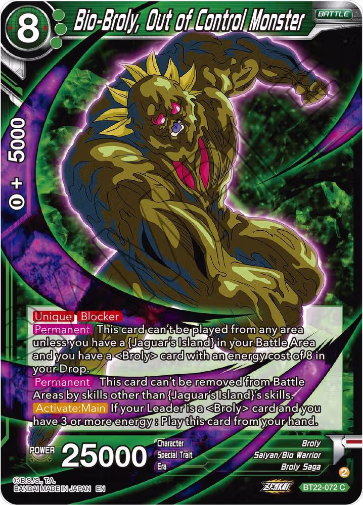 Bio-Broly, Out of Control Monster (BT22-072), Critical Blow — DB Super card price