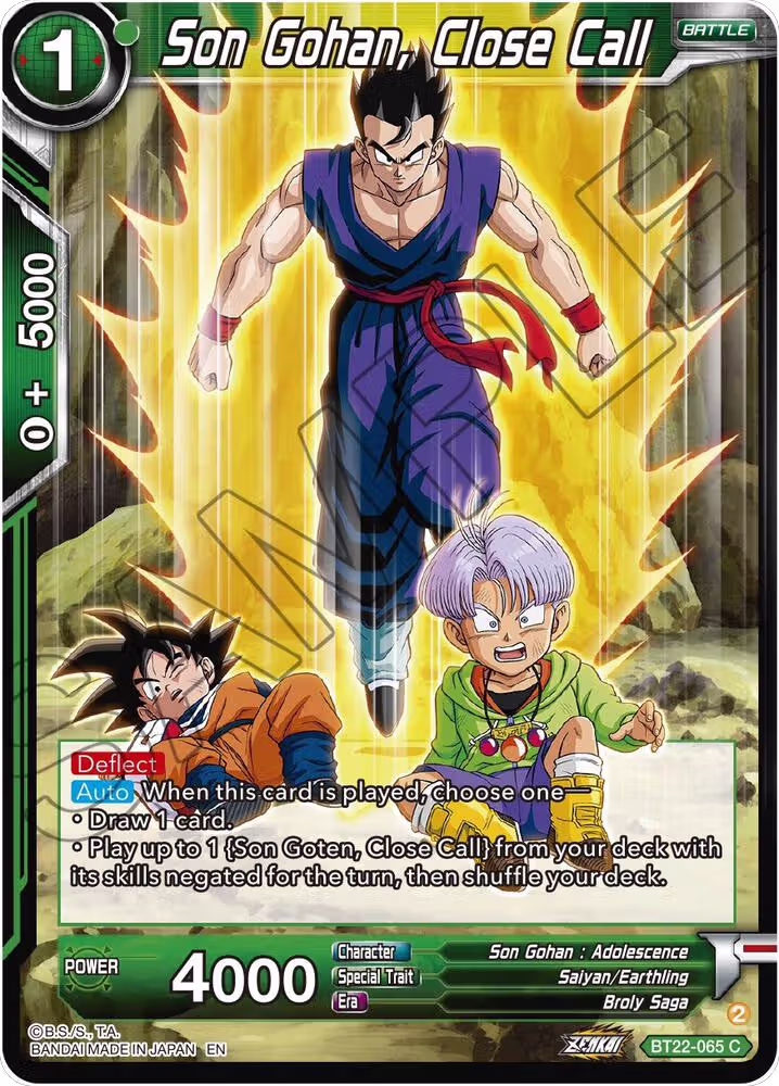 Son Gohan, Close Call (BT22-065), Critical Blow — DB Super card price