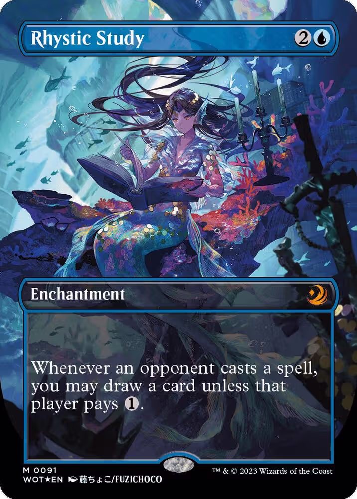 Rhystic Study (Anime Borderless) (Confetti Foil) (91), Wilds of Eldraine: Enchanting Tales — Magic card price