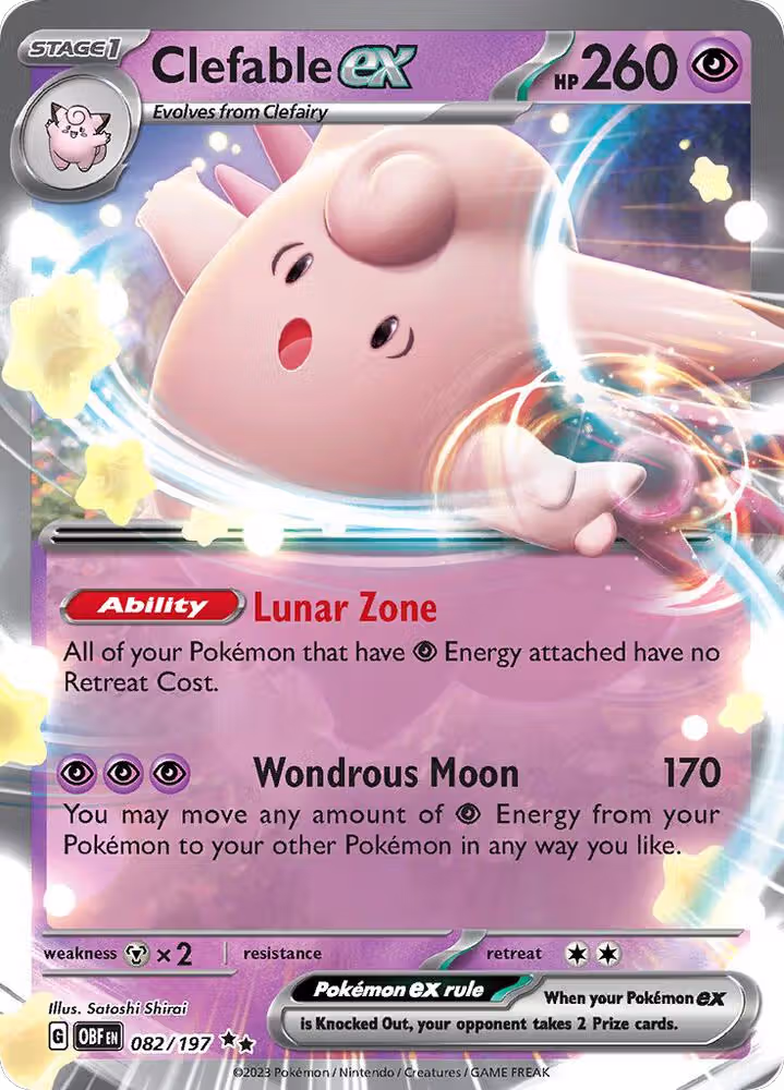 Clefable ex (082/197), Obsidian Flames — Pokémon card price