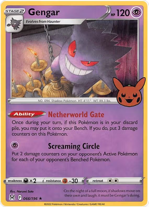Gengar (2022 Copyright Date) (066/196), Trick or Trade BOOster Bundle 2023 — Pokémon card price