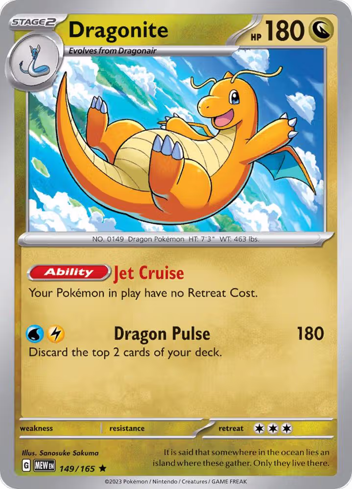 Dragonite (149/165), Scarlet & Violet 151 — Pokémon card price