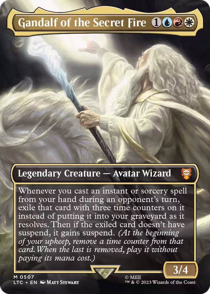 Gandalf of the Secret Fire (Borderless) (507), Commander: The Lord of the Rings: Tales of Middle-earth — Magic card price