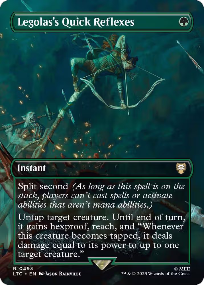 Legolas's Quick Reflexes (Borderless) (493), Commander: The Lord of the Rings: Tales of Middle-earth — Magic card price
