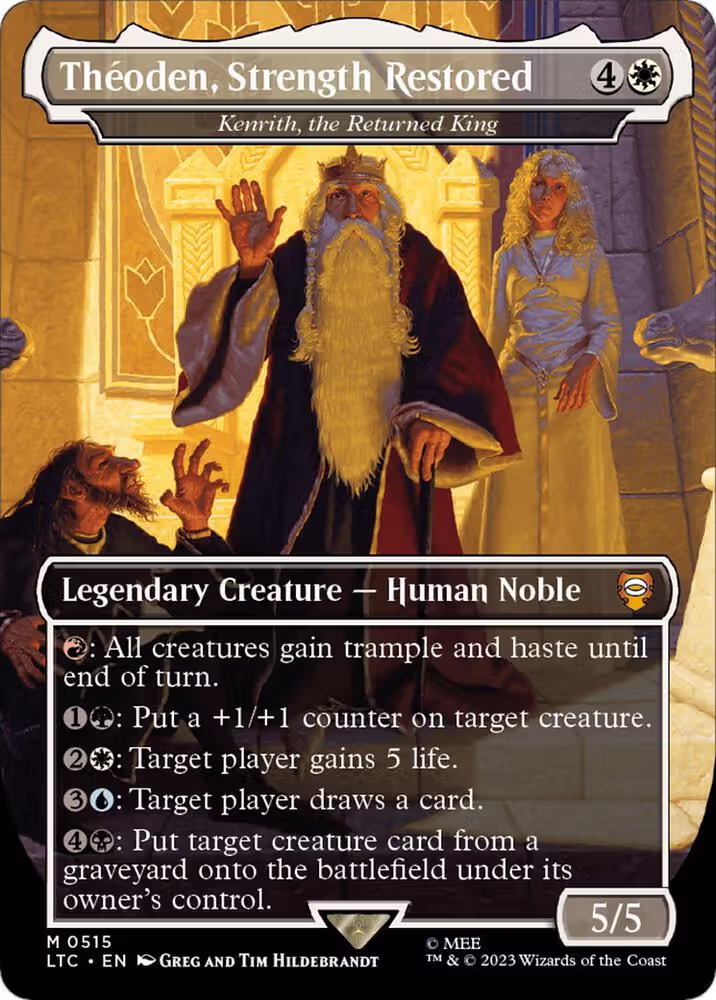 Theoden, Strength Restored - Kenrith, the Returned King (Borderless) (515), Commander: The Lord of the Rings: Tales of Middle-earth — Magic card price