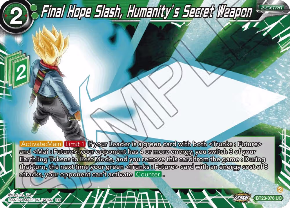 Final Hope Slash, Humanity's Secret Weapon (BT23-076), Perfect Combination — DB Super card price